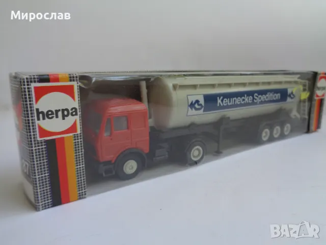 HERPA H0 1/87 КАМИОН MERCEDES BENZ ЦИСТЕРНА МОДЕЛ КОЛИЧКА, снимка 5 - Колекции - 47293234