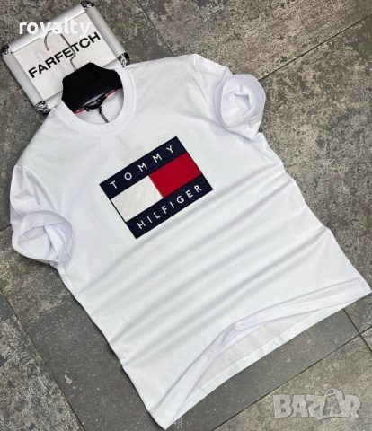 Tommy Hilfiger Нова Бяла Мъжка Тениска 
