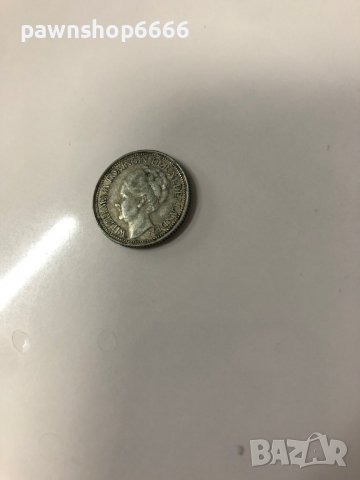 Сребърна монета Нидерландия 25 цента, 1941 Портрет на аверс, снимка 6 - Нумизматика и бонистика - 38930290