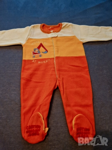 6-9м 74см Помпер гащеризон, полар, оранж, без следи от употреба 