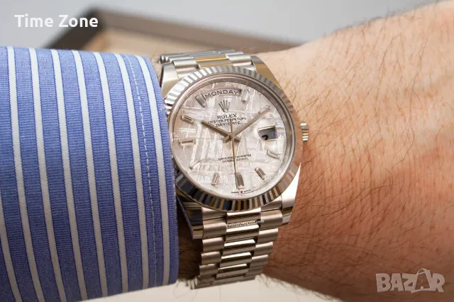 Rolex Day-Date 40mm President White Gold Meteorite Dial Diamonds Automatic Различни Варианти, снимка 11 - Мъжки - 48183465
