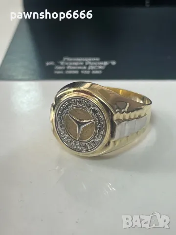 Златен мъжки пръстен 14 карата, снимка 4 - Пръстени - 47327326