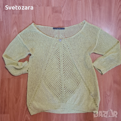 GUESS Los Angeles, оригинален дамски топ, цвят лайм / размер S,но по-скоро отговоря на М/, снимка 4 - Блузи с дълъг ръкав и пуловери - 44583477