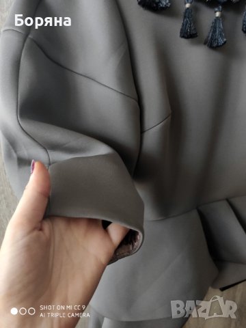 Other Theory нова блуза милитъри неопрен с колие, снимка 5 - Блузи с дълъг ръкав и пуловери - 41652915