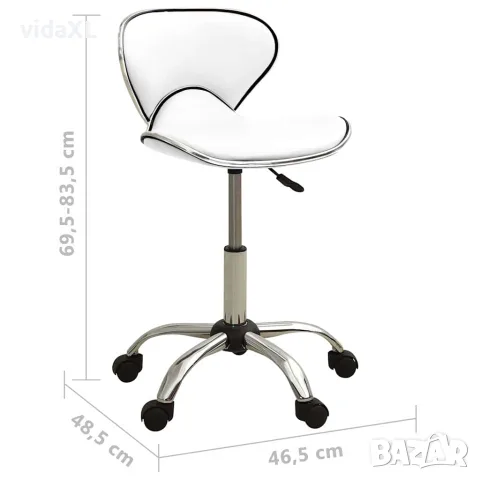 vidaXL Стол за студио за красота, бял, изкуствена кожа, снимка 5 - Фризьорски столове - 56146822
