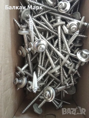 Шпенглерови винтове за ламарина 4.5x80 A2 неръждаеми, 100бр. – уплътнение EPDM