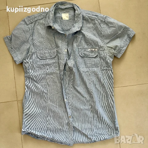 5 броя употребявани мъжки ризи къс и дълъг ръкав известни марки, снимка 5 - Ризи - 51178289