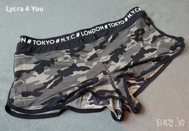 Censored L/XL тънки къси камуфлажни шорти с ликра, снимка 15 - Къси панталони и бермуди - 42423508