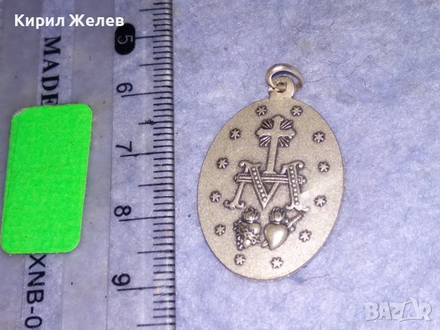 СТАРА ПОСРЕБРЕНА ДВУСТРАННА НЕМСКА РЯДКА КАТОЛИЧЕСКА ИКОНКА РЕЛИГИОЗЕН МЕДАЛЬОН 31198, снимка 2 - Антикварни и старинни предмети - 39856823
