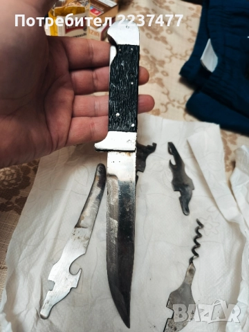стар туристически нож Петко Денев 5 приставки , снимка 3 - Ножове - 51477104
