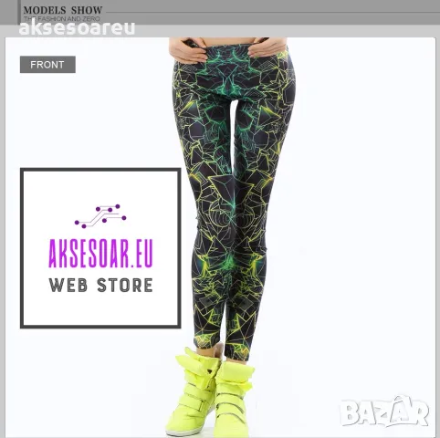 Дамски нов висококачествен шарен цветен печатан клин Нова мода за жени и момичета 3D Печатни цветни , снимка 3 - Клинове - 50418891