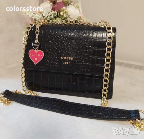 Черна лачена чанта Guess код SG204, снимка 5 - Чанти - 39836944