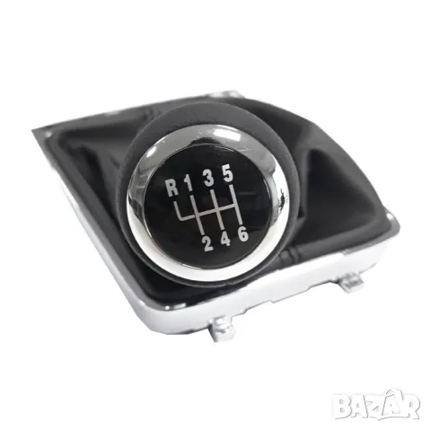 Топка за ръчен скоростен лост с маншон и черен конец за VW Passat B6 2005-2010, 6 скорости