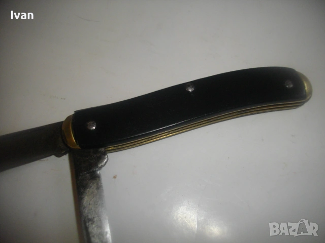 Американско джобно ножче ножка старинно с две остриета, снимка 3 - Антикварни и старинни предмети - 53420605