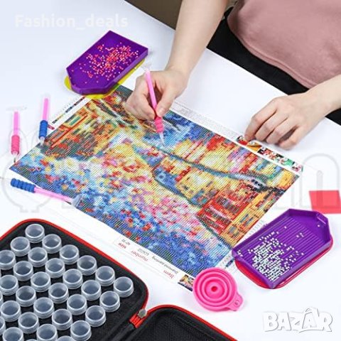 Нова чанта за съхранение на аксесоари за рисуване на диаманти 60 слота контейнери за 5D диамант, снимка 5 - Други - 41390727