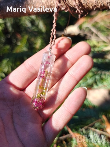 ръчно изработени макраме колиета с UV смола, снимка 7 - Колиета, медальони, синджири - 53107780