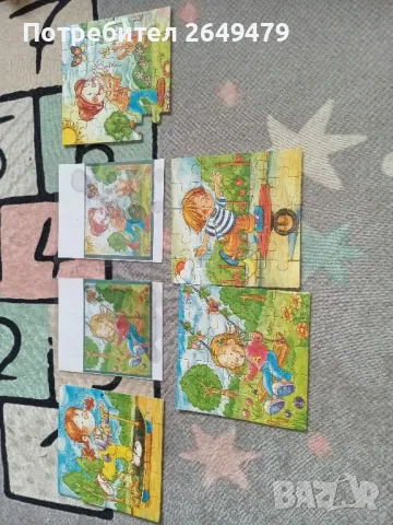три комплекта дървени пъзели с кутии, снимка 2 - Игри и пъзели - 48650082
