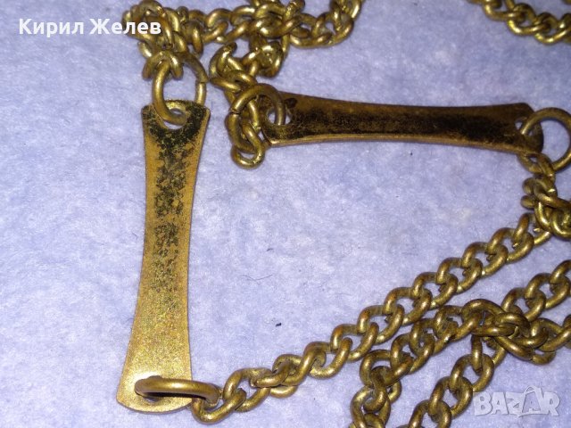 СТАРА МЕДНА с ПОЗЛАТА РЕТРО ВЕРИЖКА КЮСТЕК СИНДЖИР ЛАНЕЦ РЪЧНА ИЗРАБОТКА 17290, снимка 8 - Антикварни и старинни предмети - 41761540