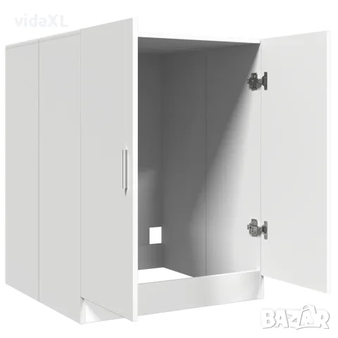 vidaXL Шкаф за пералня, бял, 71x71,5x91,5 см, снимка 7 - Шкафове - 56147867