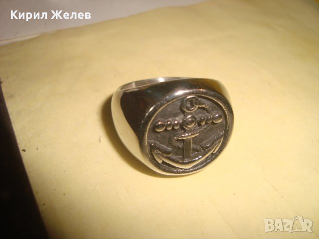 СТОМАНЕН МОРСКА ТЕМАТИКА ПРЪСТЕН КОТВА МАРКИРАНА НЕРЪЖДАЕМА СТОМАНА 19903, снимка 7 - Пръстени - 34423484
