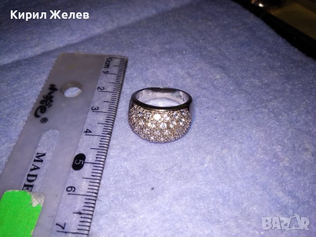 ПРЕКРАСЕН СКЪПОЦЕНЕН СРЕБЪРЕН ФЕШЪН ПРЪСТЕН СРЕБРО 925 с МНОГО ФАСЕТИРАНИ БЛЕСТЯЩИ ЦИРКОНИ 34426, снимка 10 - Пръстени - 39507258