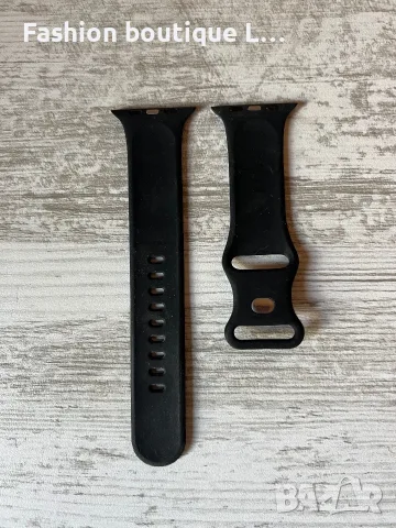 Дамска черна гумена каишка за Apple Watch с релефни детайли 🖤, снимка 4 - Аксесоари за Apple - 56118312