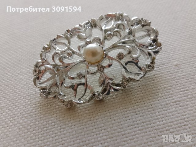 Брошка в стил Арт Нуво, снимка 2 - Антикварни и старинни предмети - 41827092