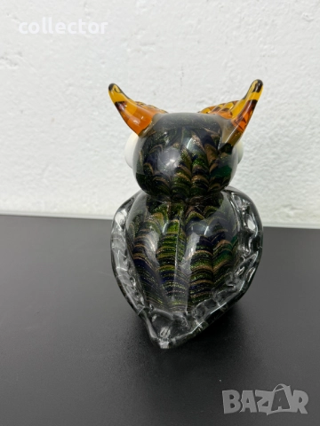 Стъклена сова / бухал Мурано. №7423, снимка 5 - Колекции - 51935597