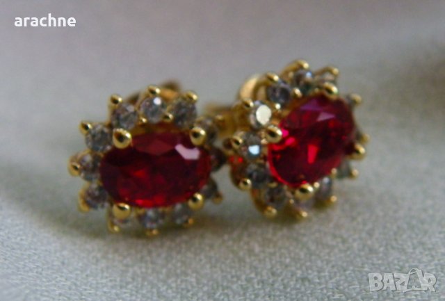 Позлатени сребърни обици, снимка 1