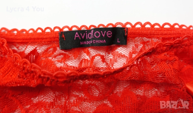 Avidlove L дамски комплект червено дантелено бельо, снимка 4 - Бельо - 52240044
