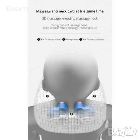 U-образна електрическа масажна възглавница, цервикална опора, магнитотерапия, снимка 10 - Други инструменти - 44265446