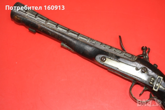Стар кремъчен тромбон тромблон пушка кремъклия пистолет османски балкански., снимка 6 - Антикварни и старинни предмети - 52504668