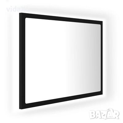 vidaXL LED огледало за баня, черно, 60x8,5x37 см, акрил(SKU:804917, снимка 1