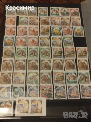 Пощенски марки Италия.Замъци ., снимка 2 - Филателия - 51684173