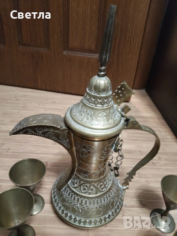 Стар месингов чайник , снимка 4 - Колекции - 53462944