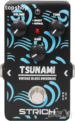 Нов STRICH TSUNAMI Педал за китара Overdrive, Blues Drive Vintage Overdrive ефект, Warm/Hot режими.., снимка 7 - Китари - 52152453