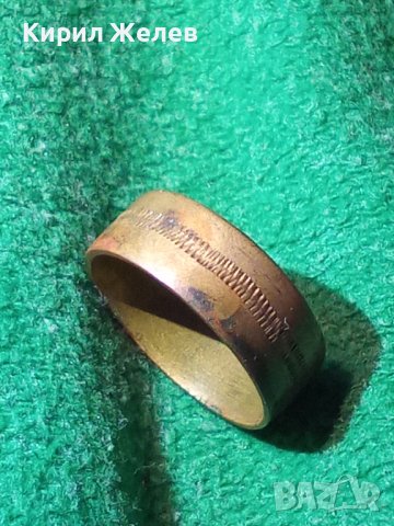 СТАРИННА ВЪЗРОЖДЕНСКА БРОНЗОВА РЪЧНО ГРАВИРАНА ХАЛКА ПРЪСТЕН 74261, снимка 3 - Антикварни и старинни предмети - 30287228