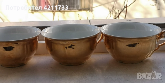 3 прекрасни чаши за кафе, чай с позлата НОВО, снимка 6 - Чаши - 52813360