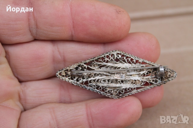 Дамска сребърна брошка, снимка 6 - Други ценни предмети - 53828935