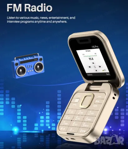 Сгъваем телефон i16 Pro, мини телефон, малък телефон, телефон с капаче, българско меню на български, снимка 12 - Телефони с две сим карти - 50298323