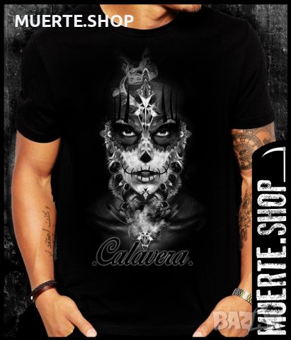 Черна тениска с щампа CALAVERA BLACKSTAR