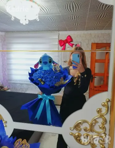 вечен букет 51🌹 стич , снимка 4 - Романтични подаръци - 56262336