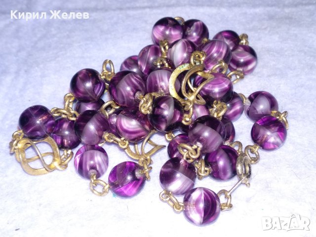 СТАРО АР НУВО РЕТРО КОЛИЕ ОГЪРЛИЦА ВЕНЕЦИАНСКО СТЪКЛО МУРАНО и ПОЗЛАТЕН БРОНЗ РЪЧНА ИЗРАБОТКА 37661, снимка 17 - Антикварни и старинни предмети - 41838532