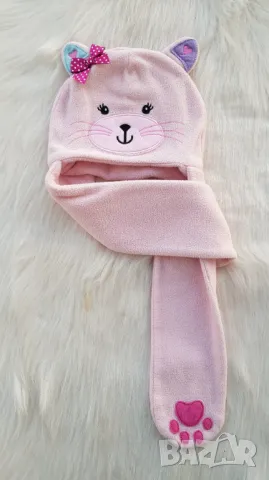 Бебешка шапка шалче 2в1  размер 6-12 месеца , снимка 10 - Бебешки шапки - 47785151