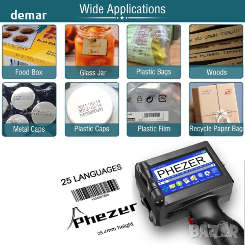 Phezer 1-инчова 72 мл бързосъхнеща мастилена касета за ръчен принтер, снимка 4 - Консумативи за принтери - 53384343