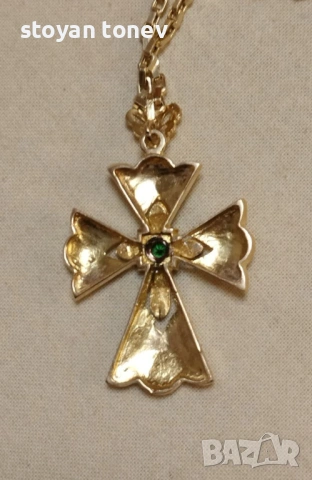 Ръчно изработен златен православен кръст със сертифициран цаворит!, снимка 9 - Колиета, медальони, синджири - 53280326