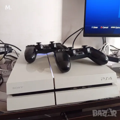 Playstation 4 Fat бял с 2 контролера + 3 игри за PS4, снимка 2 - PlayStation конзоли - 56304032