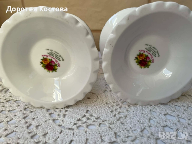 ROYAL ALBERT красиви свещници от костен порцелан от Англия, снимка 7 - Антикварни и старинни предмети - 52957843