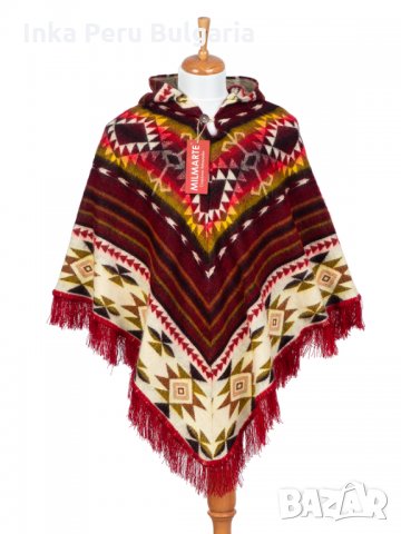 Автентично еквадорско дамско вълнено пончо, различни цветове, снимка 6 - Блузи с дълъг ръкав и пуловери - 35855974