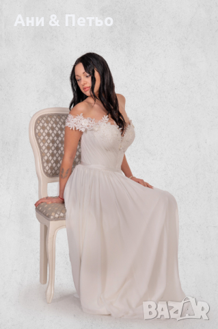 Сватбена / булчинска рокля в цвят Айвъри, снимка 10 - Сватбени рокли - 44823518
